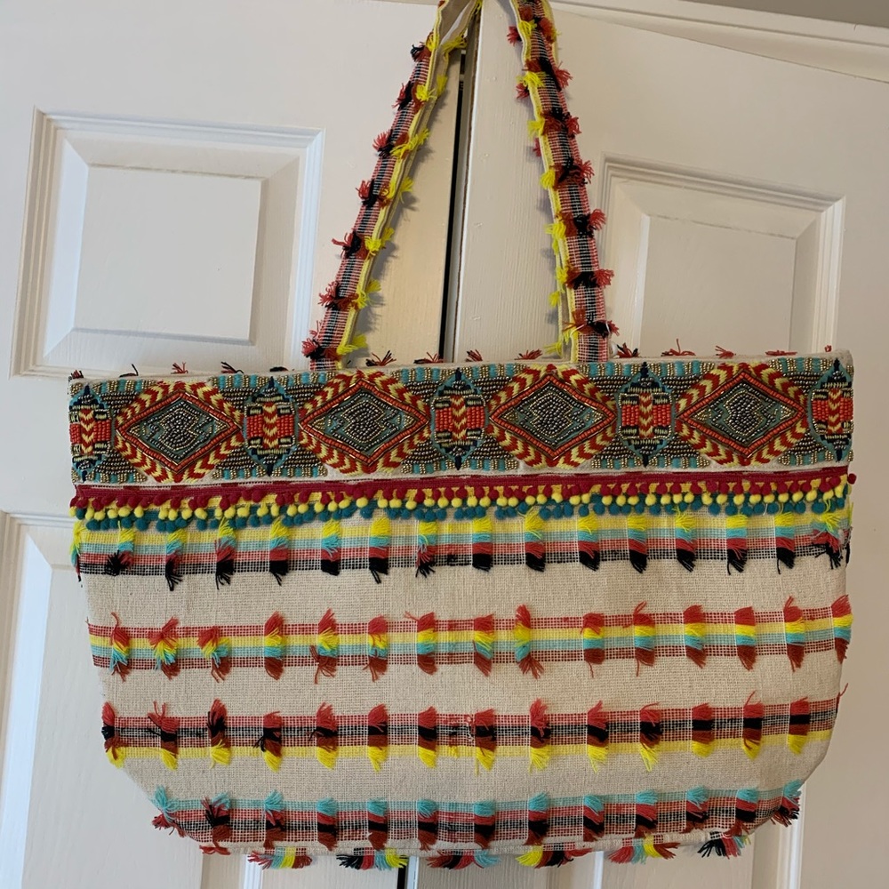 Navajo Beaded Large Tote Bag